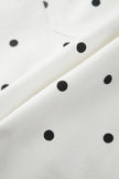 Polka Dot Denim Embroidered Scallop Hem Shorts