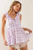Women's Tank Top Plaid Top - Sleeveless Ruffled - Peplum Tank