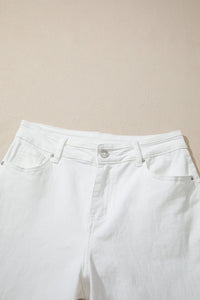 High-waist wide-leg denim jeans