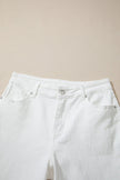 Solid Denim High Waist Wide Leg Jeans