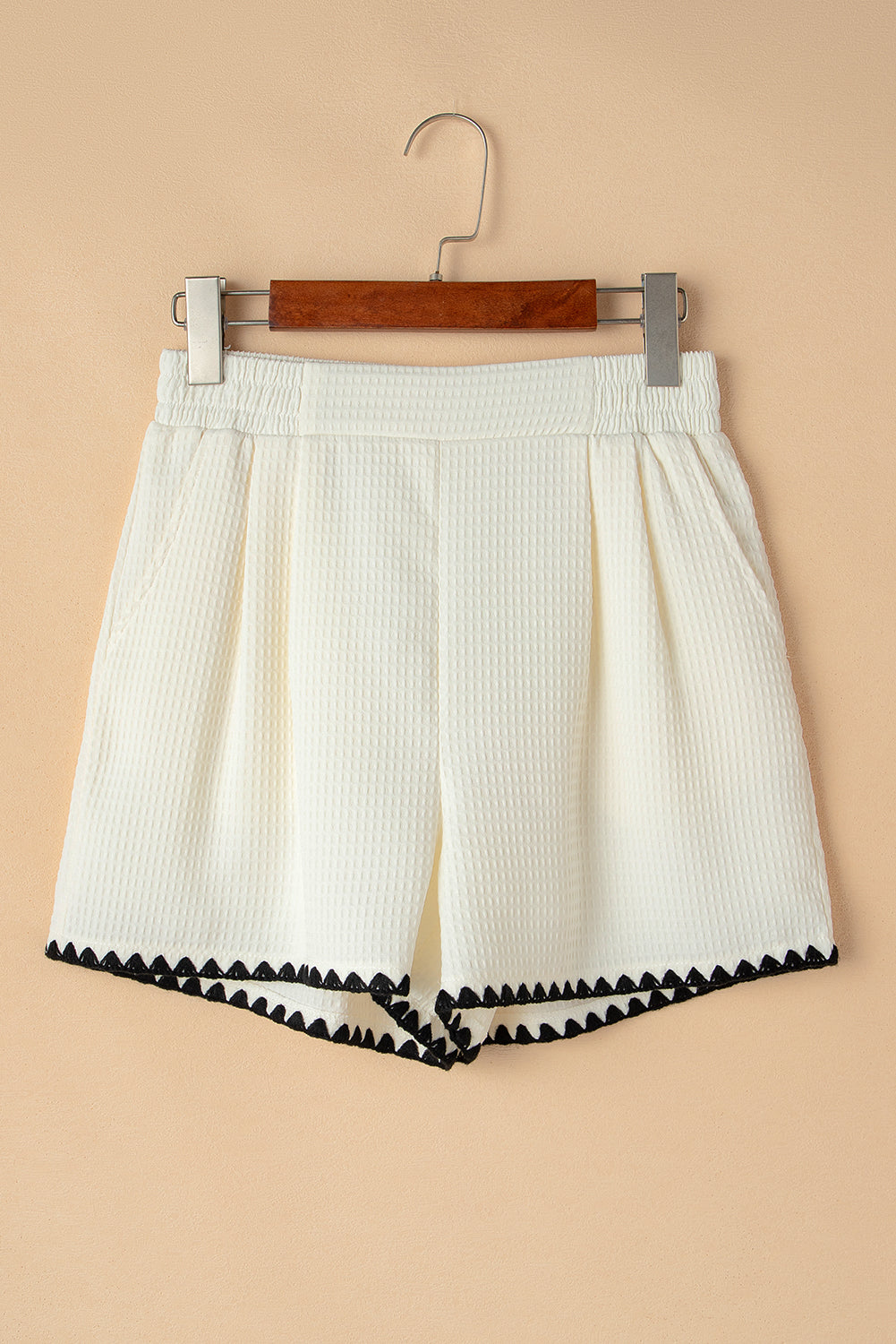 Ricrac Hem Waffle Textured Shorts — The Glam Cat