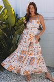 Floral Ricrac Trim Spaghetti Strap Dress