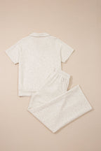 Sporty polo top and drawstring pants set