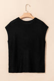 Women's Sweater Tee - Side Slits Short Sleeve - Casual Top