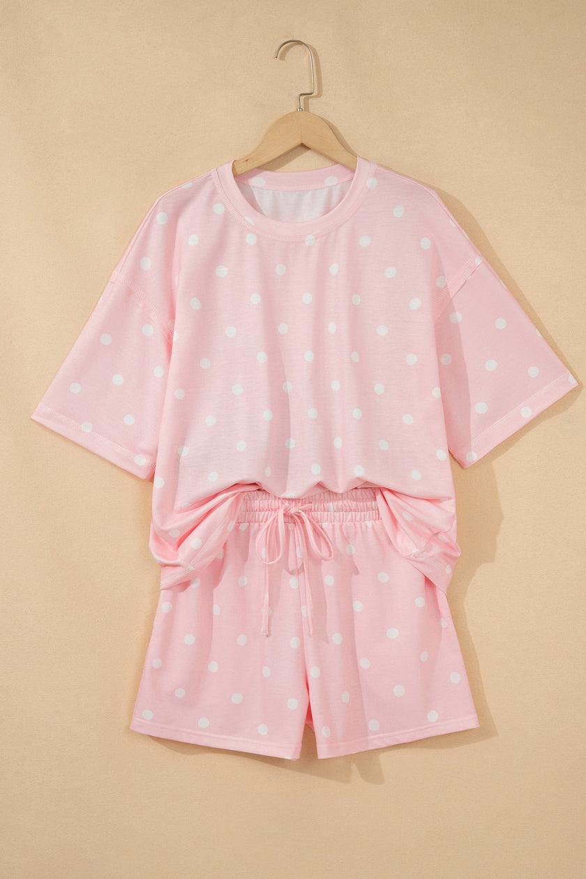 Polka Dot Loose Top and Shorts Set