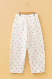 Polka Dot Tailored-Seam Barrel Jeans