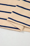 Stripe Mock Neck Short Sleeve Loose Top