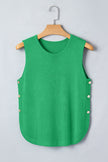 Button-Side Sleeveless Knit Sweater
