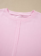 Loose sweatshirt with lace trim and raw-seam detail
