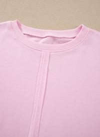 Loose sweatshirt with lace trim and raw-seam detail