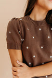 Adorable Polka Dot Bubble Sleeve Sweater