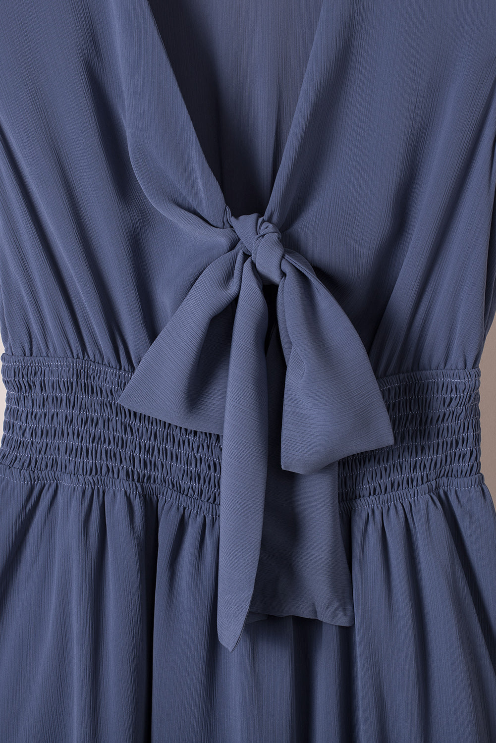 Knotted Front V-Neck Mini Dress - additional product view