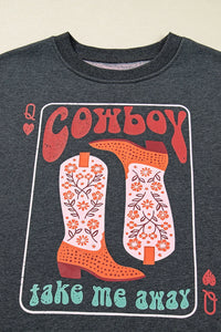 Cowboy Queen Drop Shoulder Sweatshirt — The Glam Cat