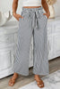 Stripe Tied High Waist Straight Leg Pants