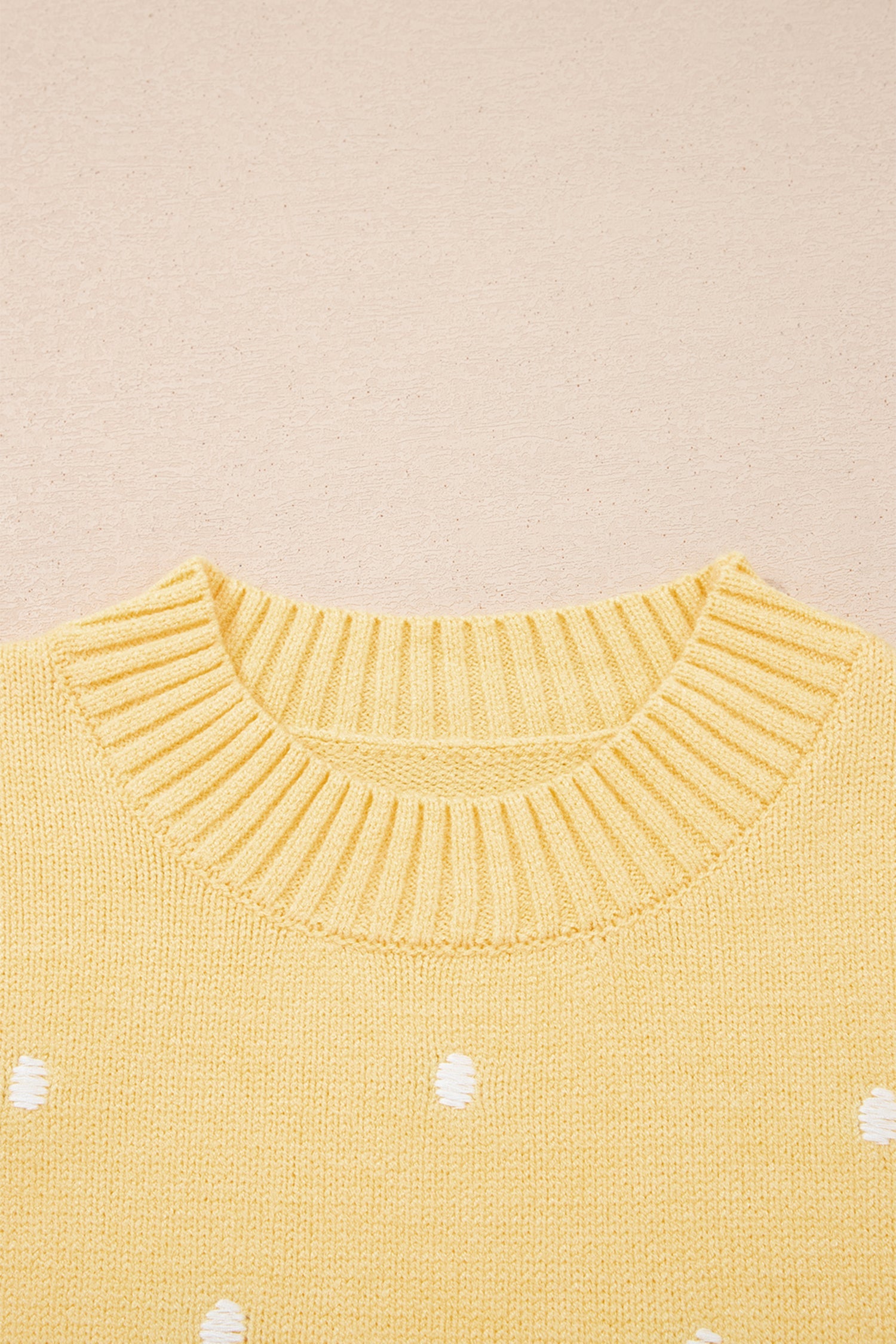 Spring Polka Dot Bubble Sleeve Sweater