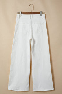 High-waist wide-leg denim jeans
