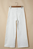 Solid Denim High Waist Wide Leg Jeans