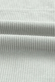 Solid Corduroy Raw Hem Cropped Jacket