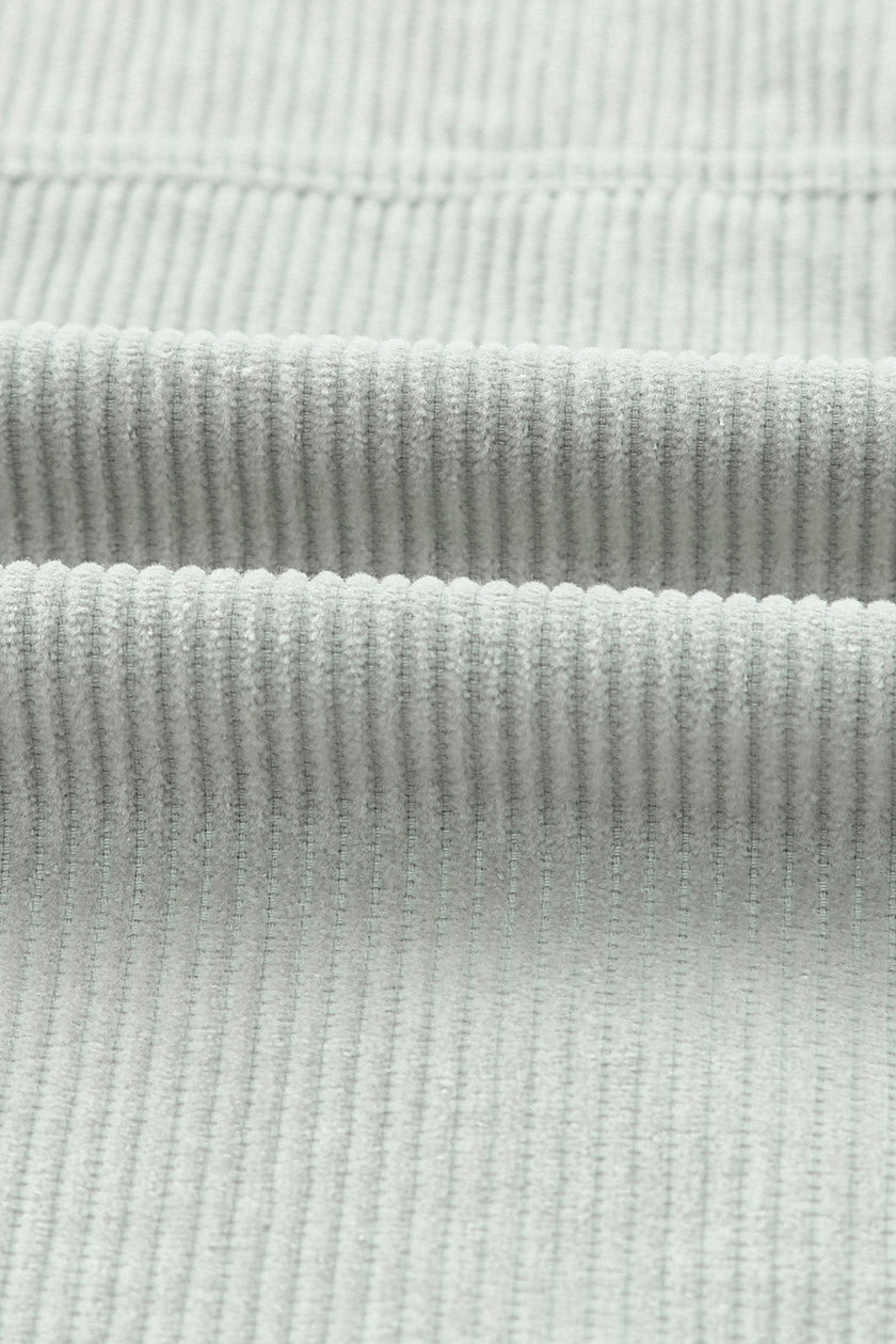 Solid Corduroy Raw Hem Cropped Jacket