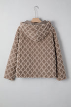 Sherpa rhombus zip-up hooded jacket