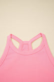 Solid Tank Top & Elastic Waist Mini Skort Set