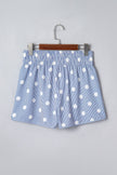 Polka Dot Shirred High Waist Shorts