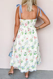 Summer Bloom Midi Dress With Scalloped Embroidered Hem