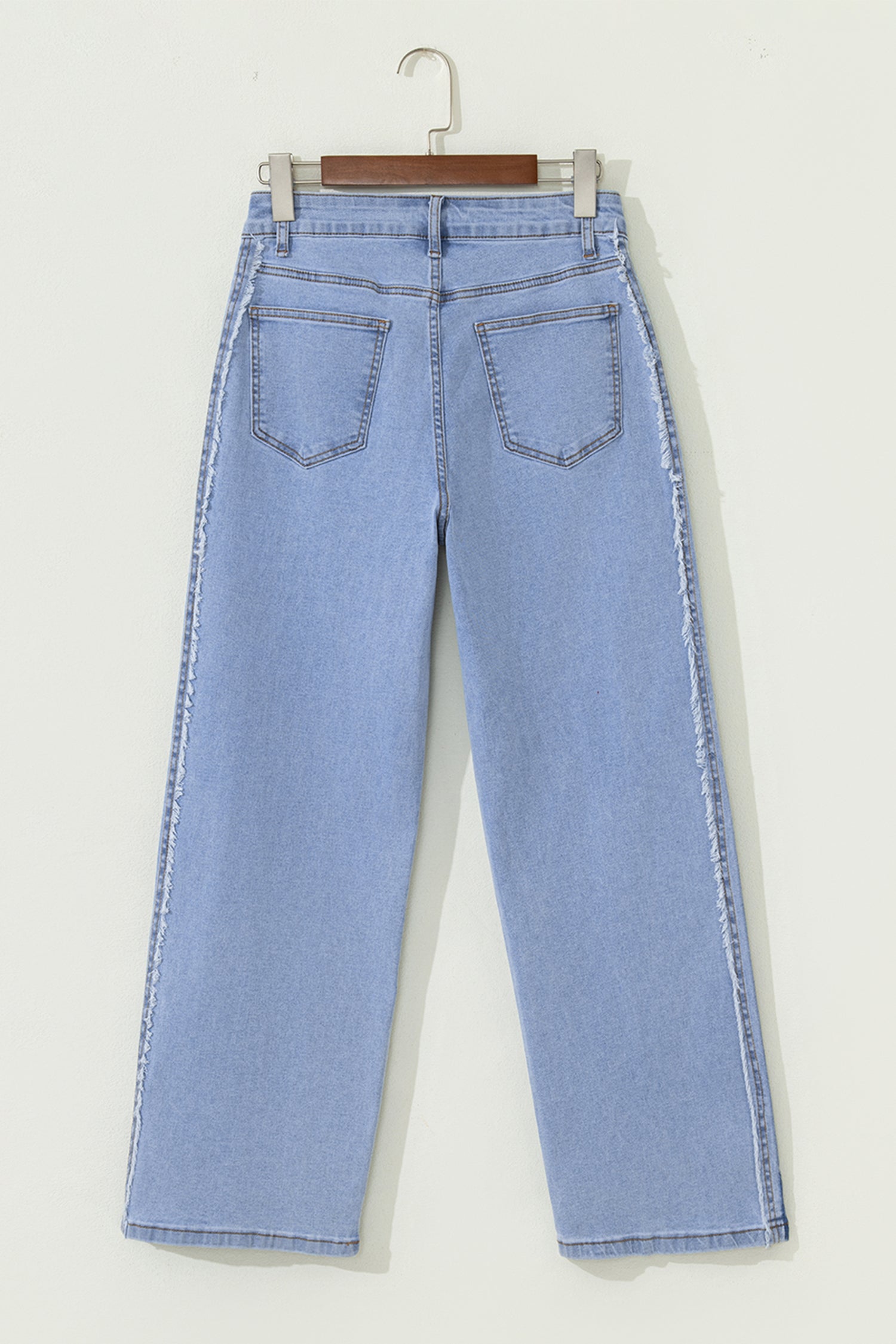 Trending Frayed Raw Edge Side Panel Jeans