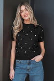 Adorable Polka Dot Bubble Sleeve Sweater