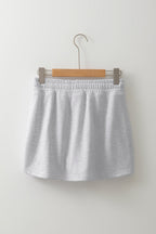 French terry drawstring mini skort with built-in shorts
