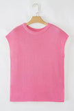 Women's Sweater Tee - Side Slits Short Sleeve - Casual Top