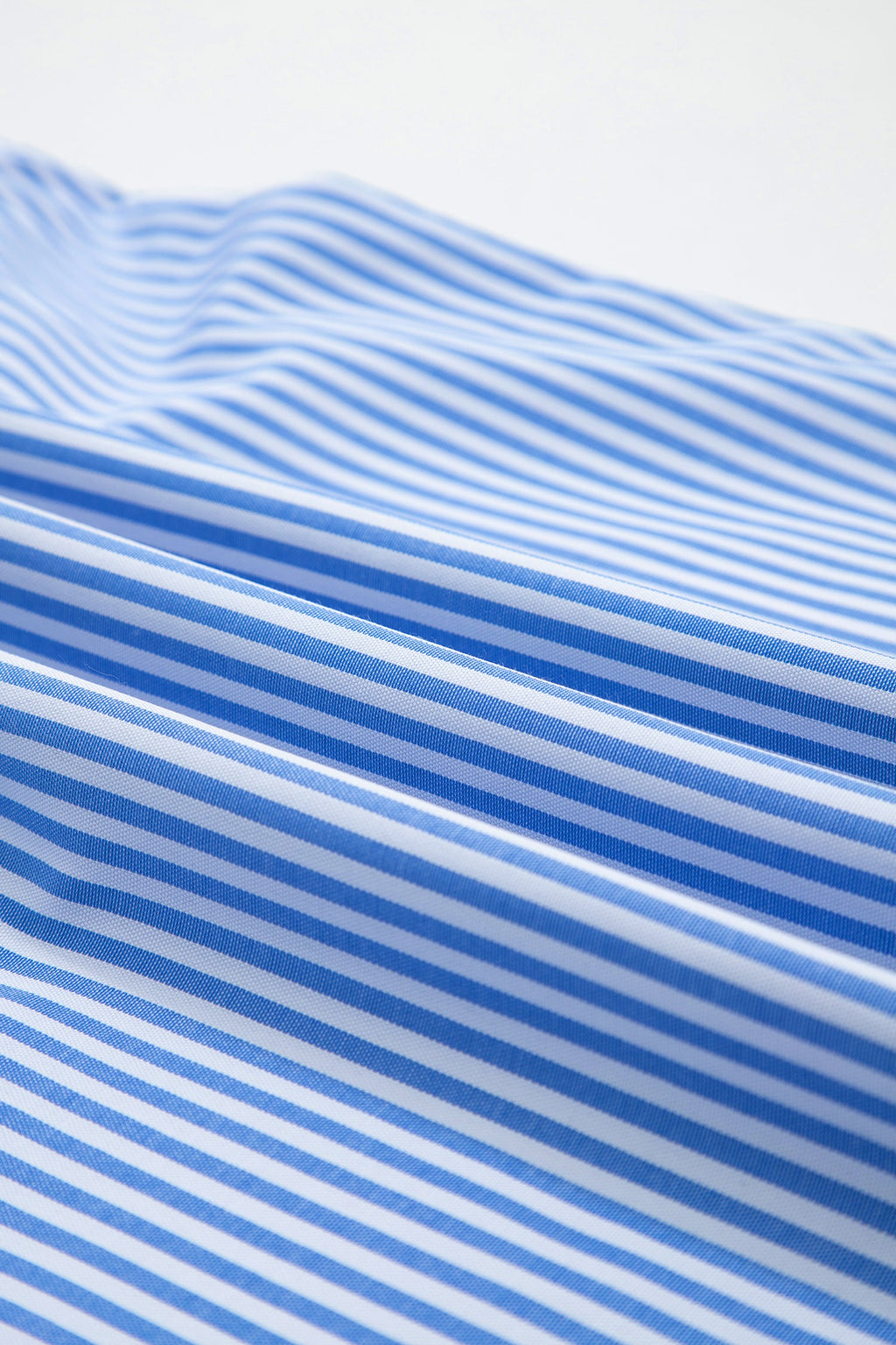 Striped bow-back blouse with ruffle sleeves and square neckline