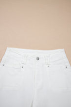 Raw hem cropped straight-leg jeans