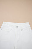 Raw Hem Cropped Straight Leg Jeans