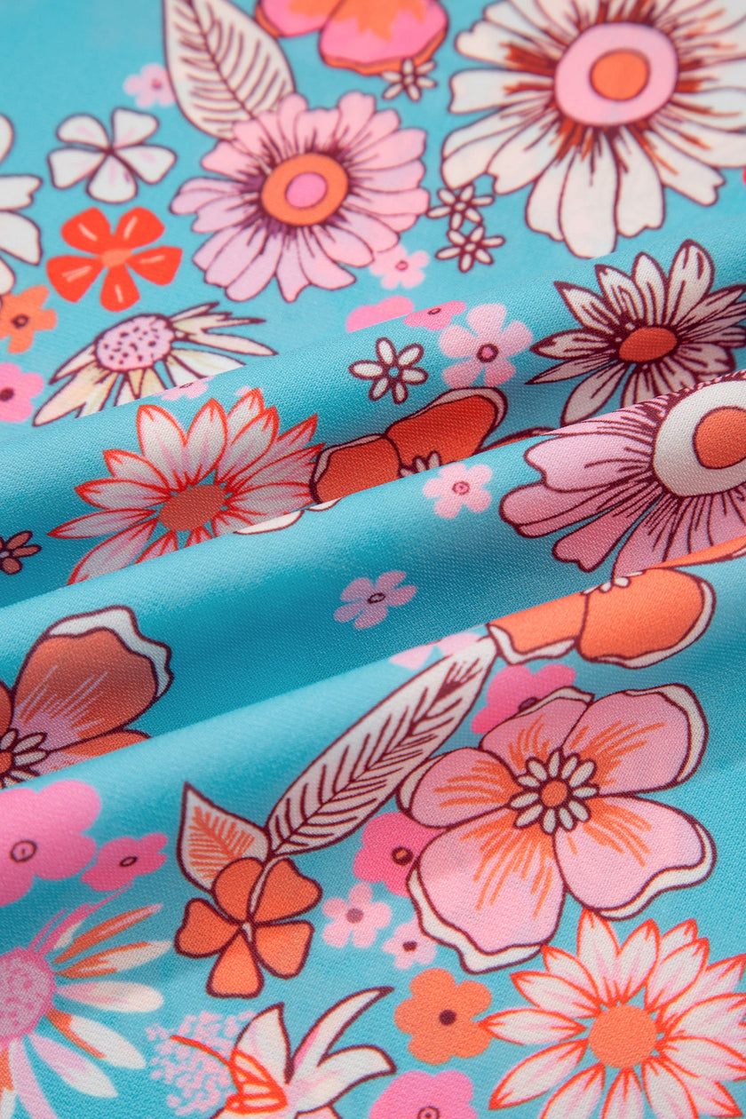 Resort Style Smocked Floral Maxi Dress