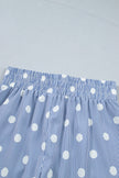 Polka Dot Shirred High Waist Shorts