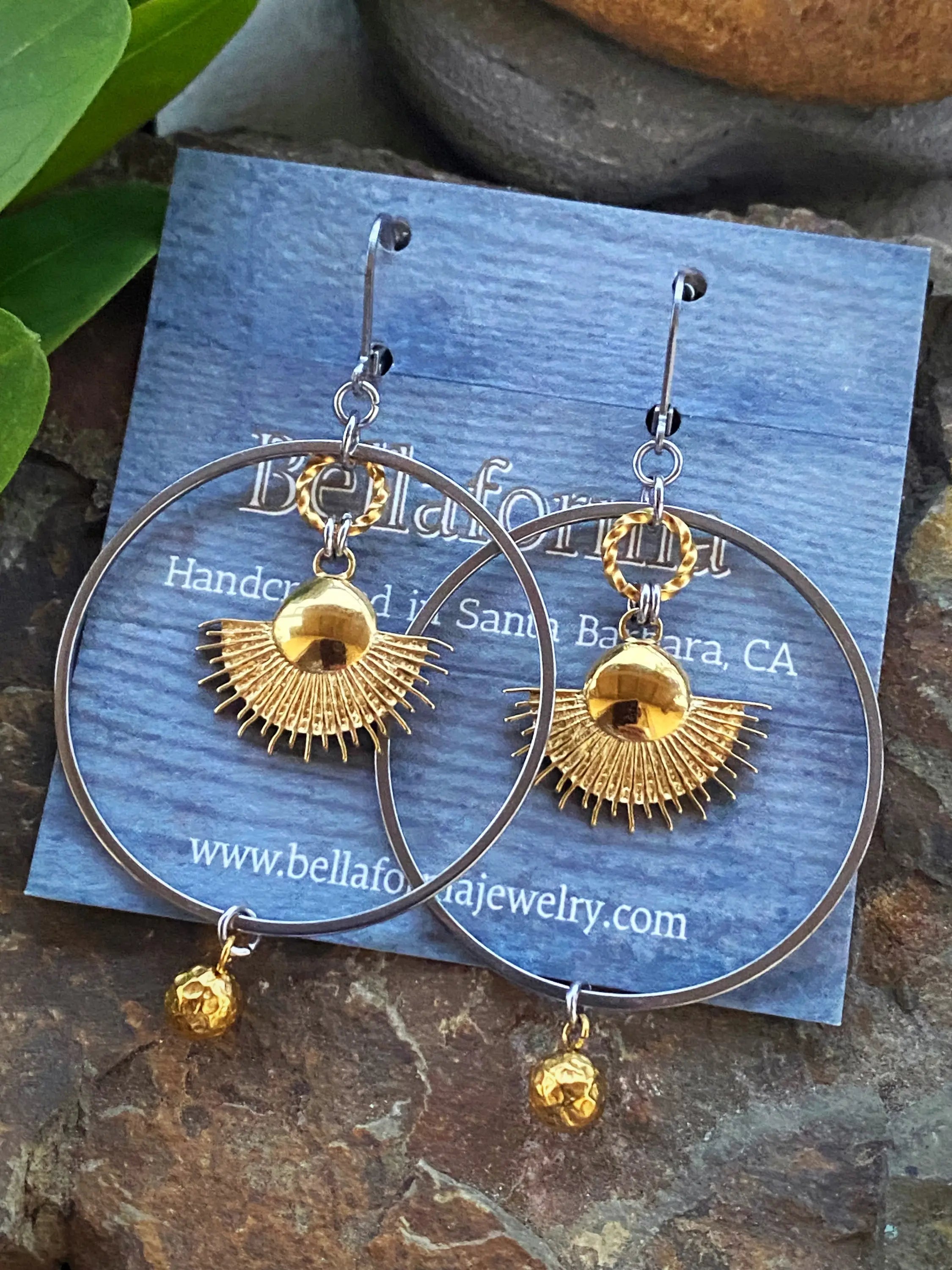 Beautiful Mixed Metals Samala Sun Hoops