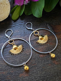 Beautiful Mixed Metals Samala Sun Hoops