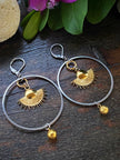 Beautiful Mixed Metals Samala Sun Hoops