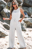 Dresses Love Salve Grey Jumpsuit Daily Wear Women's One-Piece Comfy Drawstring Casual