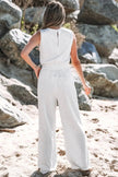 Dresses Love Salve Grey Jumpsuit Daily Wear Women's One-Piece Comfy Drawstring Casual