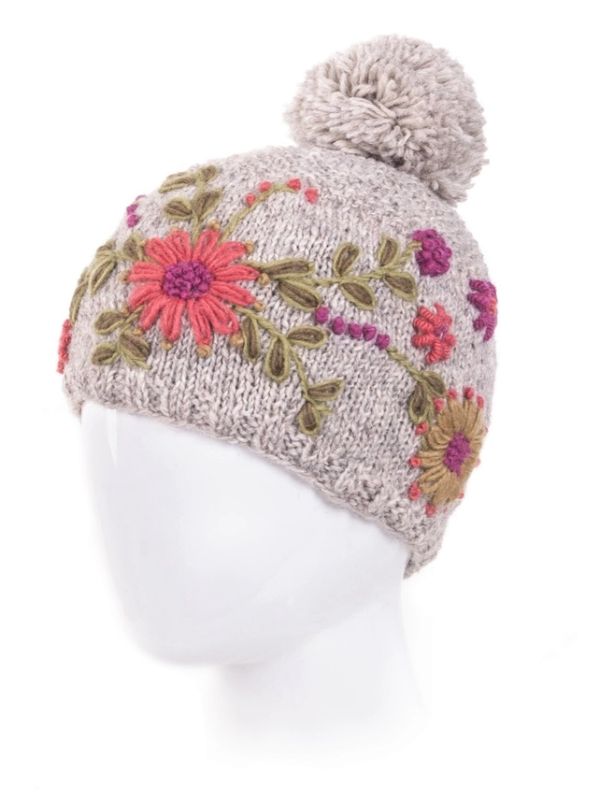 Adorable Olivia Wool Knit Embroidered Hat