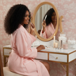 Elegant Spa-Style Elegant Waffle Piping Bathrobe