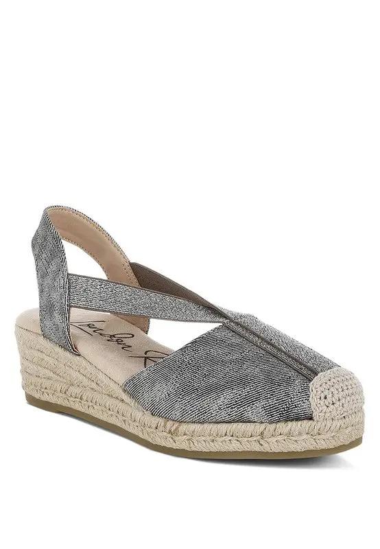 Shorts Rag Company Port Side Metallic Woven Espadrille Wedges for Summer Style