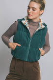 Cropped & Cozy Reversible Corduroy Puffer Vest