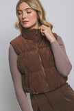 Cropped & Cozy Reversible Corduroy Puffer Vest