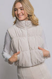 Cropped & Cozy Reversible Corduroy Puffer Vest
