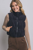 Cropped & Cozy Reversible Corduroy Puffer Vest