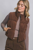 Cropped & Cozy Reversible Corduroy Puffer Vest