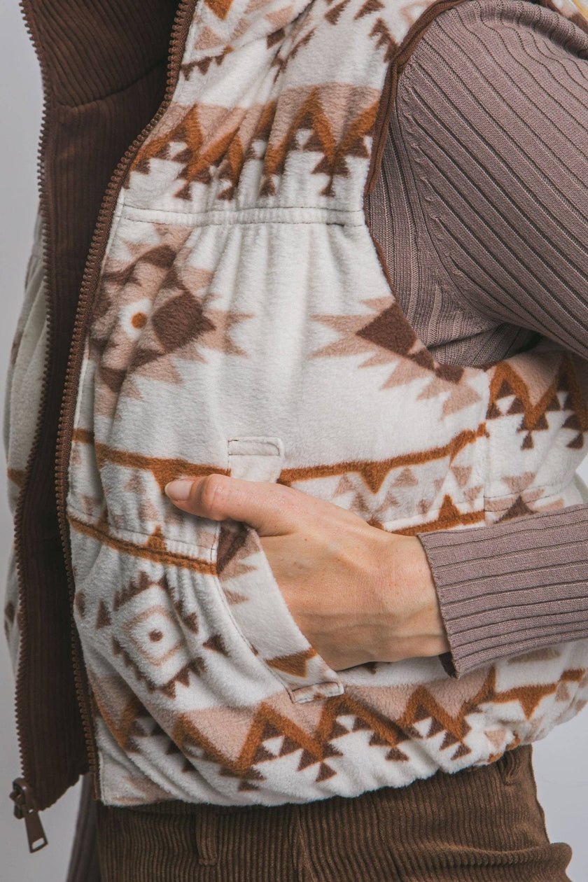 Cropped & Cozy Reversible Corduroy Puffer Vest